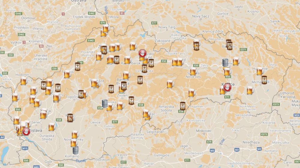 Mapa slovenských pivovarov. Kde všade varia pivo